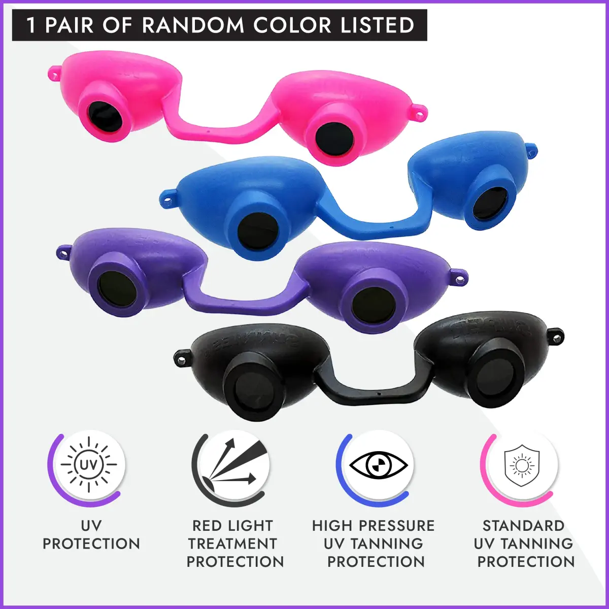 Super Sunnies Flexible UV Eye Tanning Goggles w/Strap, 1 Count | Protects Eyes from UV & Red Light - view 2