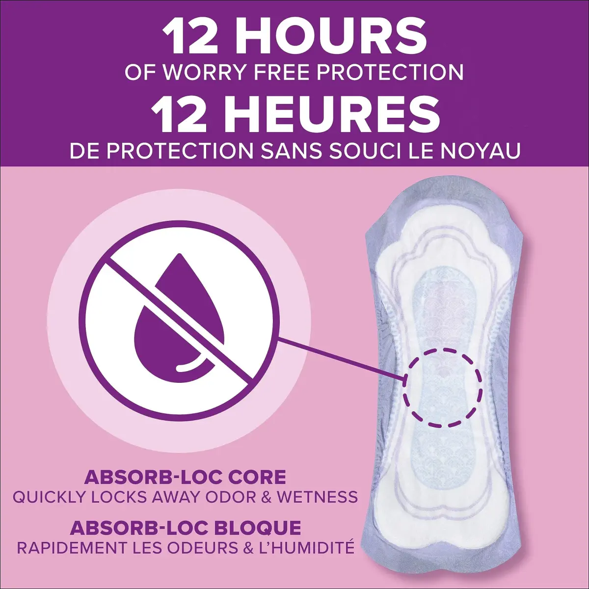 Poise Maximum Absorbency Incontinence Pads Long 12 Count | 3X Drier Than Period Pads - view 6