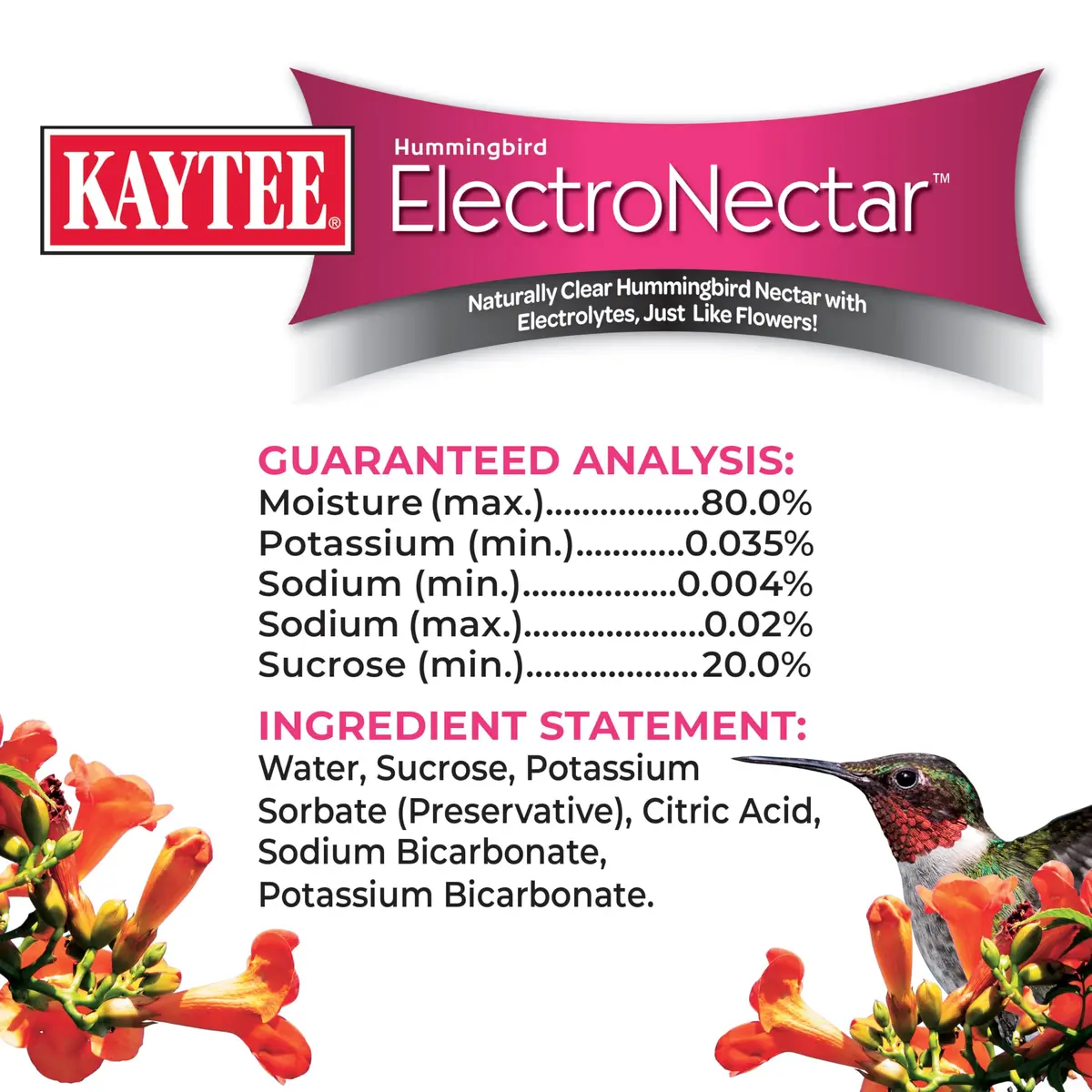 Kaytee Hummingbird ElectroNectar 64 oz | Hydrating Wild Bird Food with Electrolytes - view 4