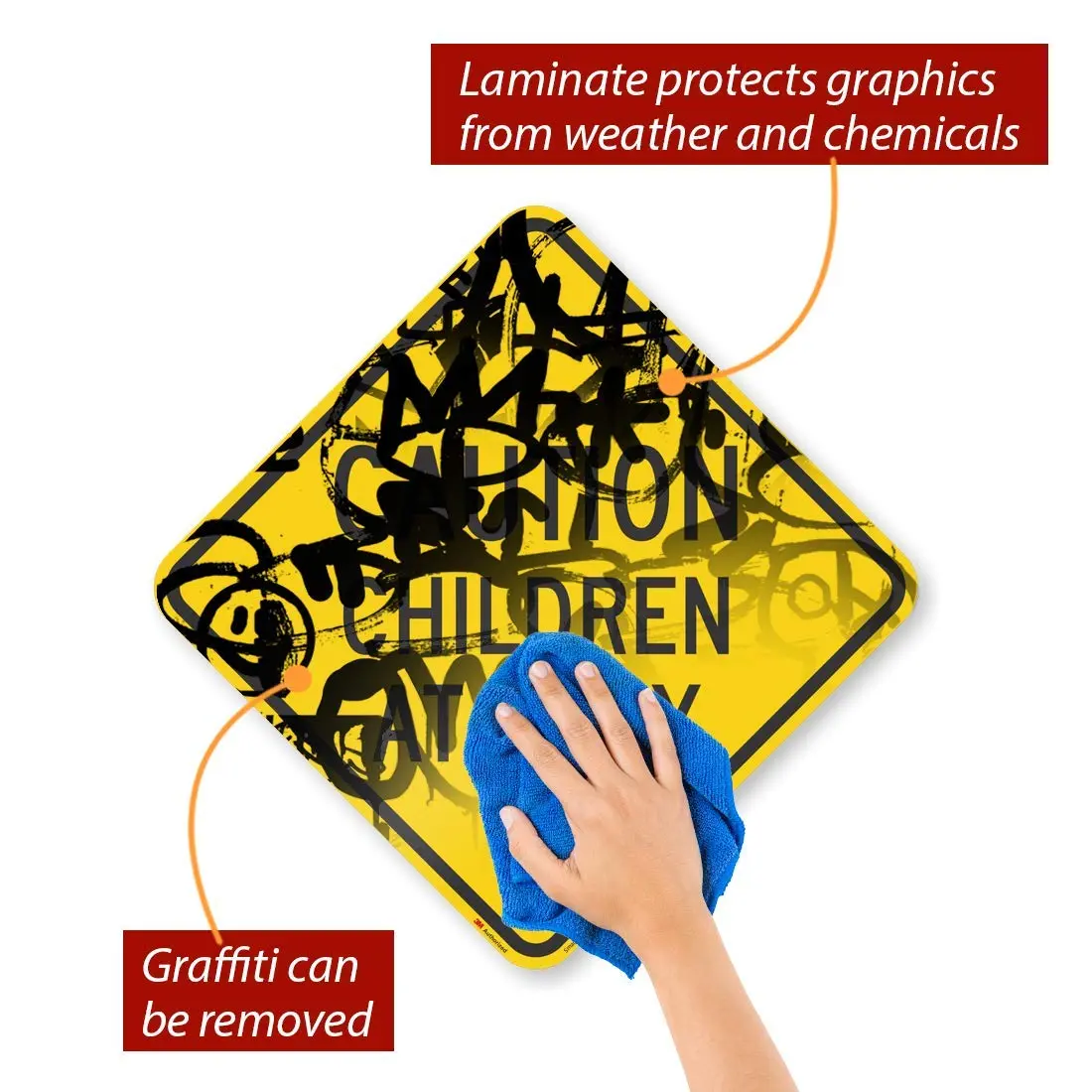 SmartSign Caution - Children At Play Sign 18" x 18" | 3M High Intensity Grade Reflective Aluminum - view 5