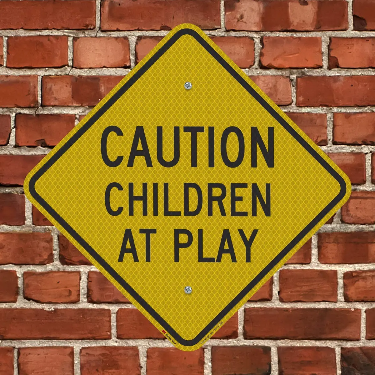 SmartSign Caution - Children At Play Sign 18" x 18" | 3M High Intensity Grade Reflective Aluminum - view 3