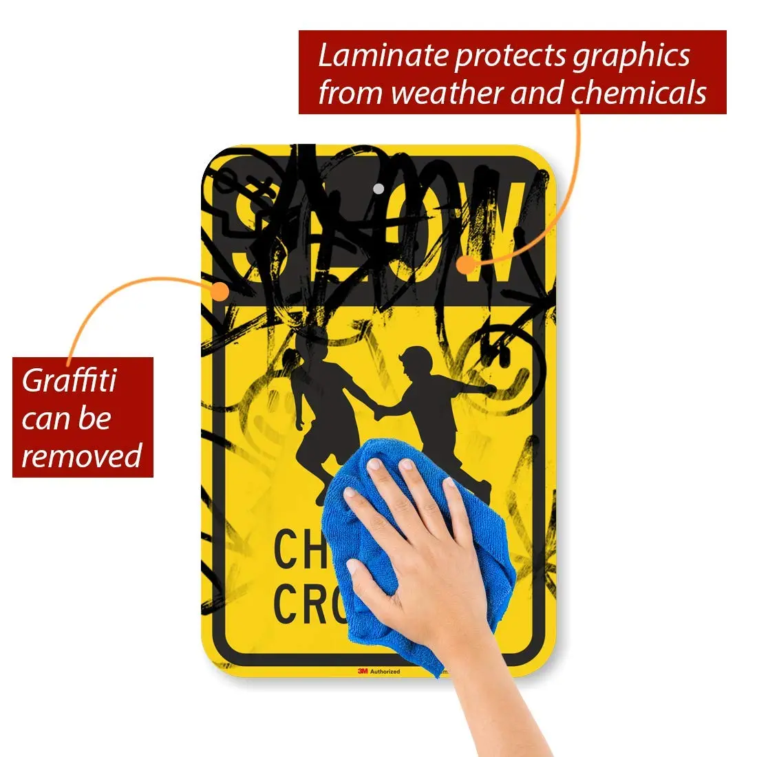 SmartSign Slow - Children Crossing Sign 12" x 18" (30cm x 45cm) | High Intensity Reflective Aluminum - view 2