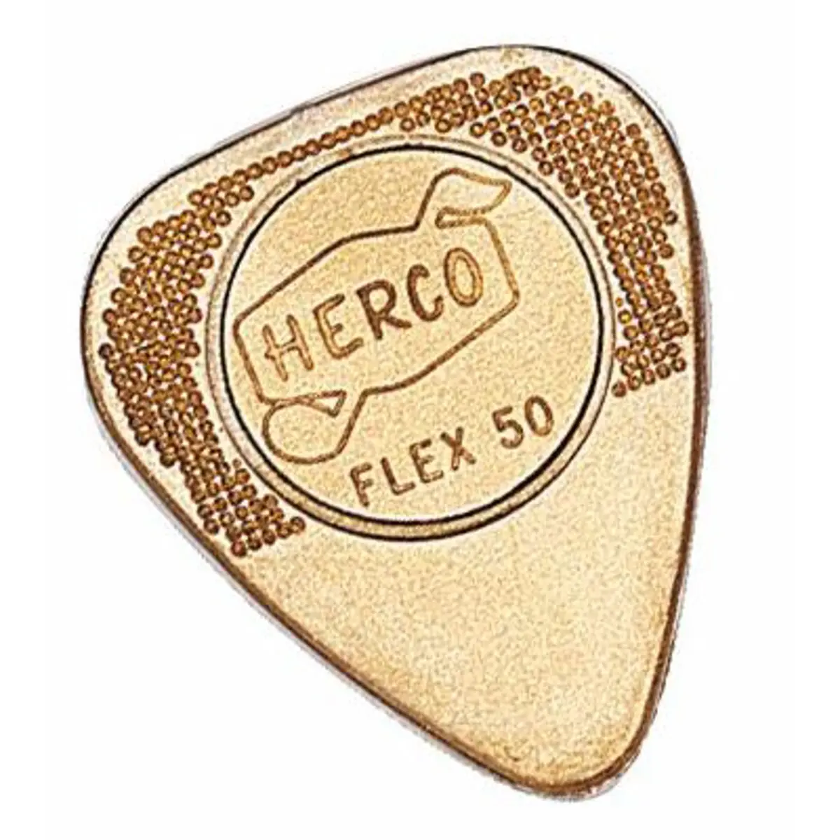 Jim Dunlop Herco Flex 50 Guitar Picks | Medium Nylon, Slip-Proof Grip (12 Pack, Gold) - main product image