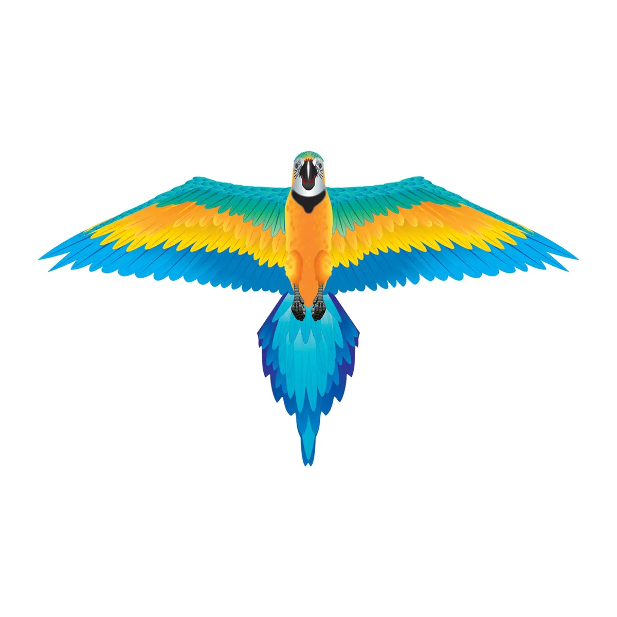 WindNSun Rainforest Nylon Kite, Macaw, 60 Inches Wide | Durable Fiberglass & Ripstop Nylon - main product image
