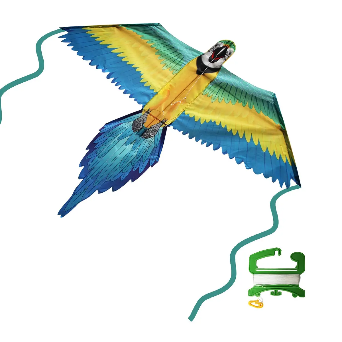 WindNSun Rainforest Nylon Kite, Macaw, 60 Inches Wide | Durable Fiberglass & Ripstop Nylon - view 3