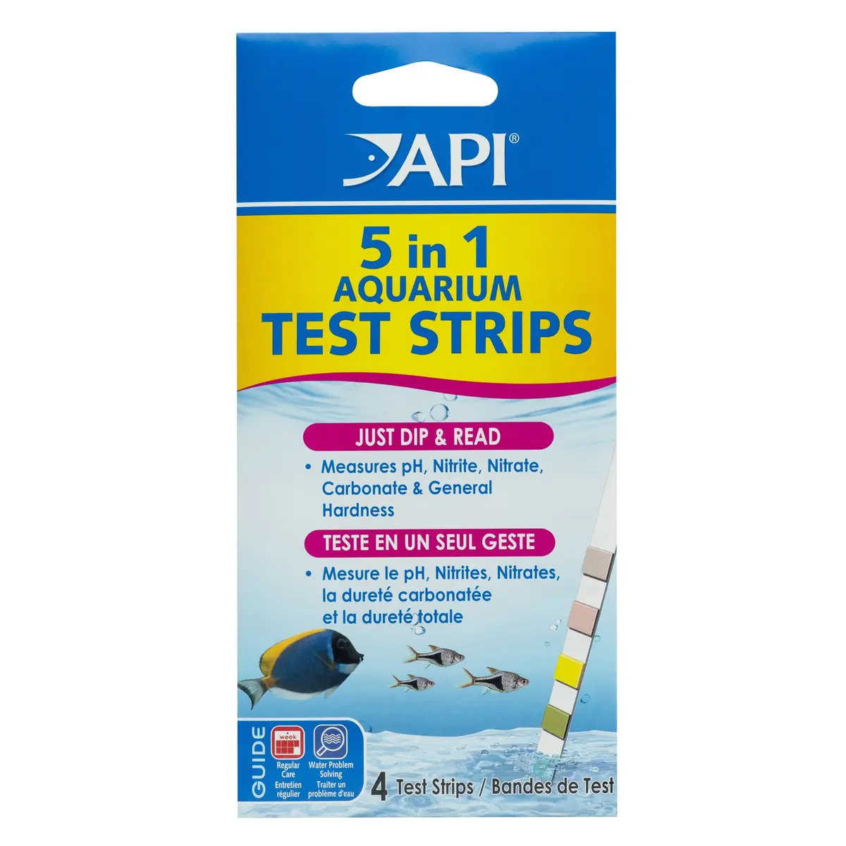 API 5-IN-1 TEST STRIPS for Aquarium Water | Accurate Freshwater & Saltwater Testing - main product image