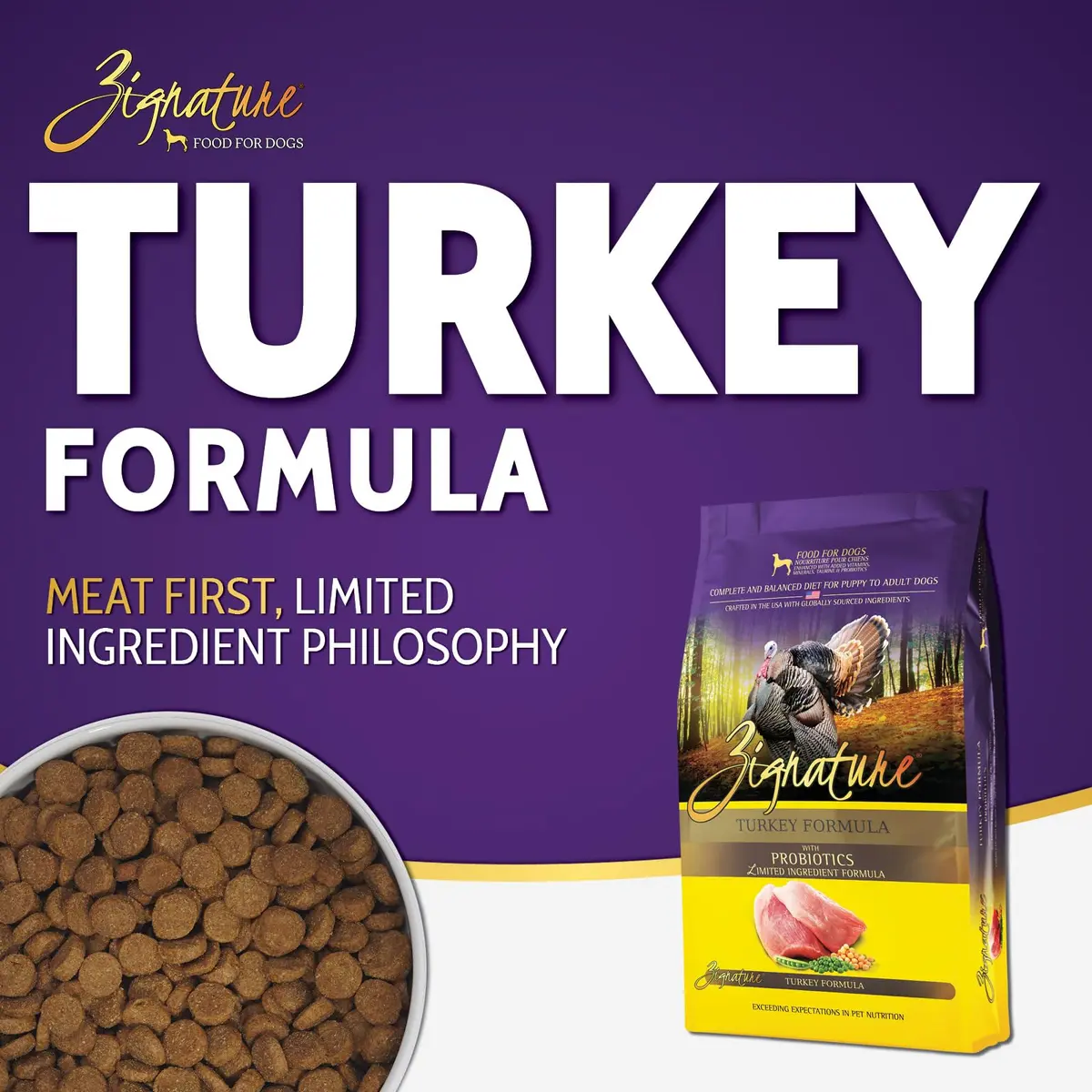 Zignature Turkey Limited Ingredient Formula Dry Dog Food 4lb | Supports Gut & Sensitive Stomachs - view 2