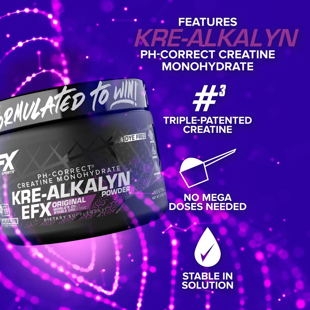 EFX Sports Kre-Alkalyn EFX Powder | pH Correct Creatine Monohydrate | Muscle & Strength | 66 Servings (Unflavored) - view 4