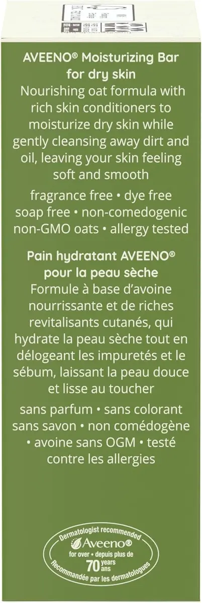 Aveeno Moisturizing Bar for Dry Skin 3.5oz Pack of 3 | Gentle, Fragrance-Free - view 4