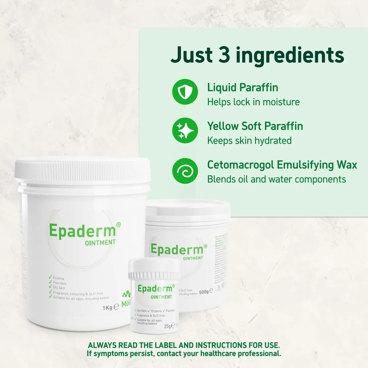 Epaderm Ointment 1000g | Fragrance-Free Moisturizer for Dry Skin, Suitable for All Ages - view 5