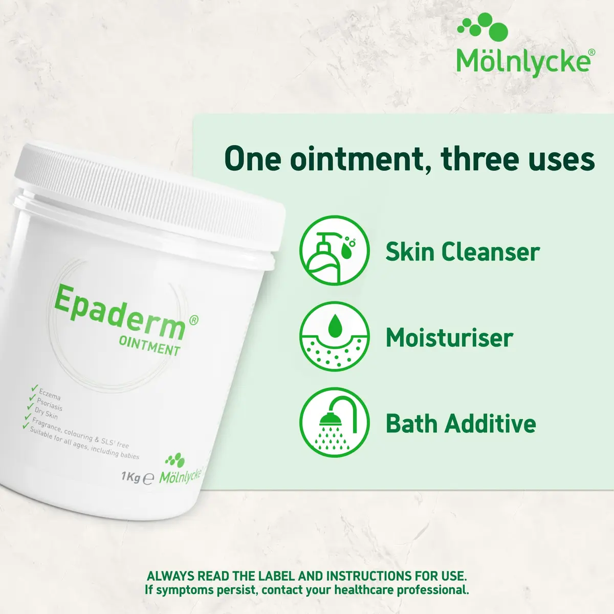 Epaderm Ointment 1000g | Fragrance-Free Moisturizer for Dry Skin, Suitable for All Ages - view 3