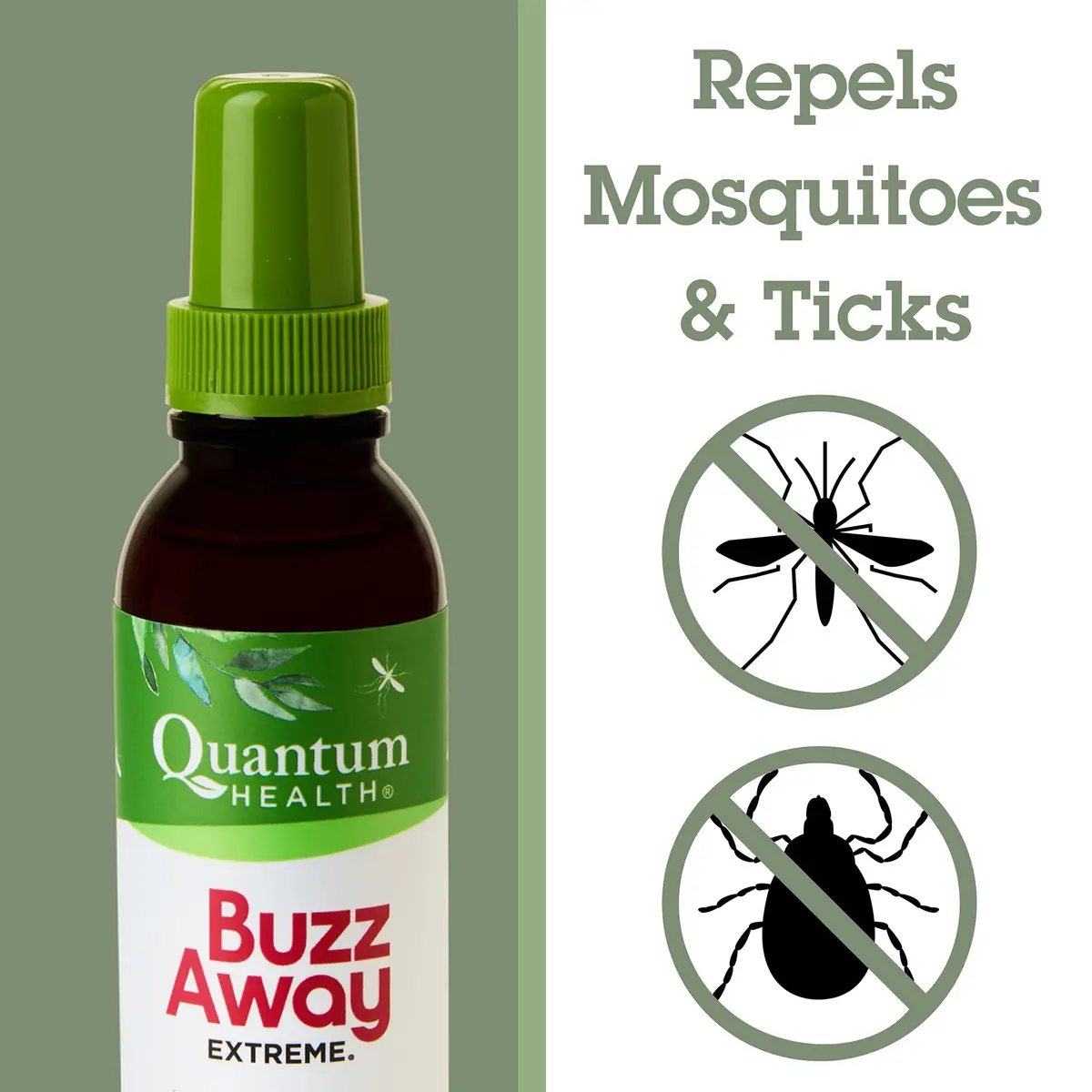 Quantum Buzz Away Extreme Mosquito & Tick DEET-Free Repellent 8 oz | Plant-Based, Citronella Scented, Kid & Family Friendly - view 2