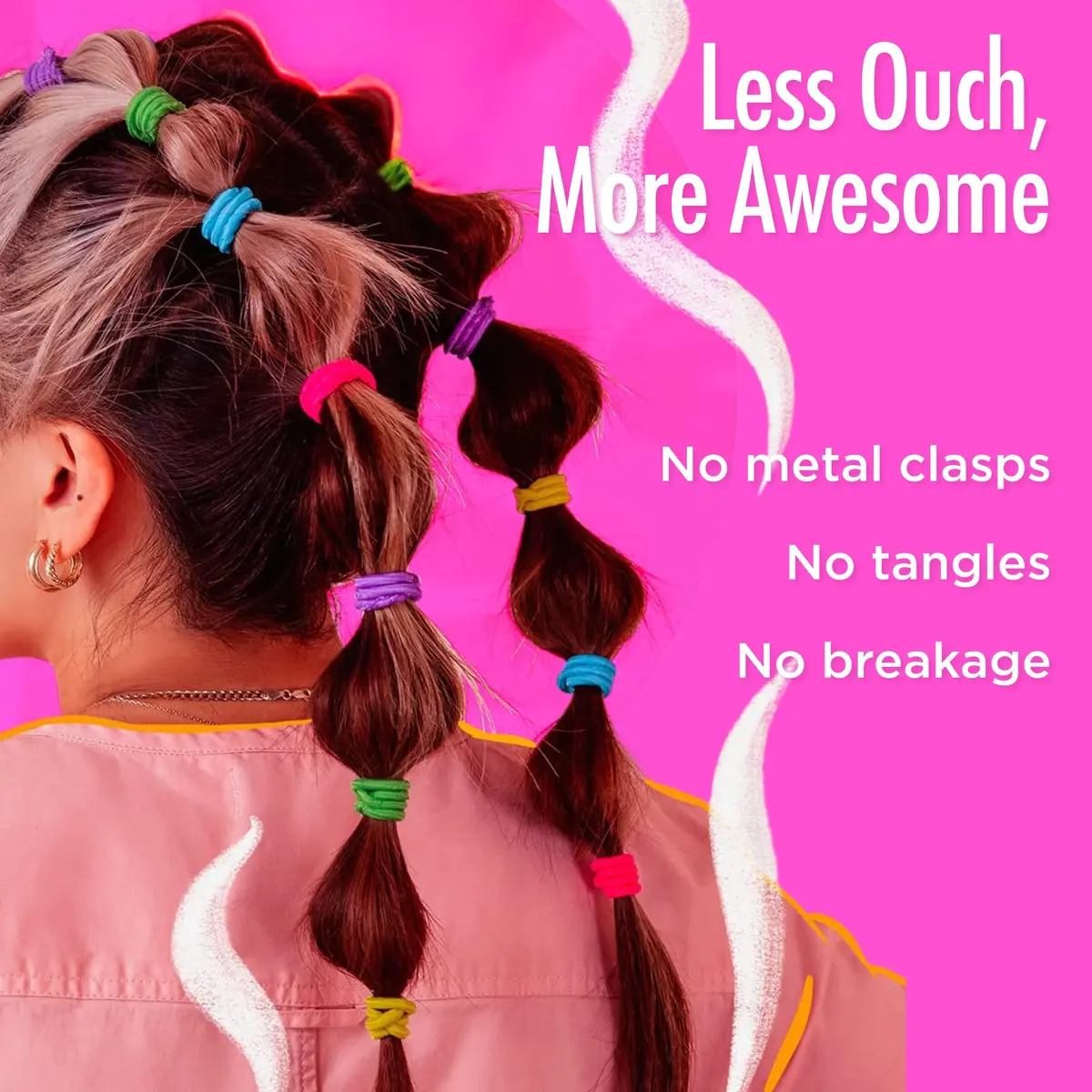 Goody Ouchless Elastics 2mm (72 Count) | Gentle Hold for Fine Hair - view 4