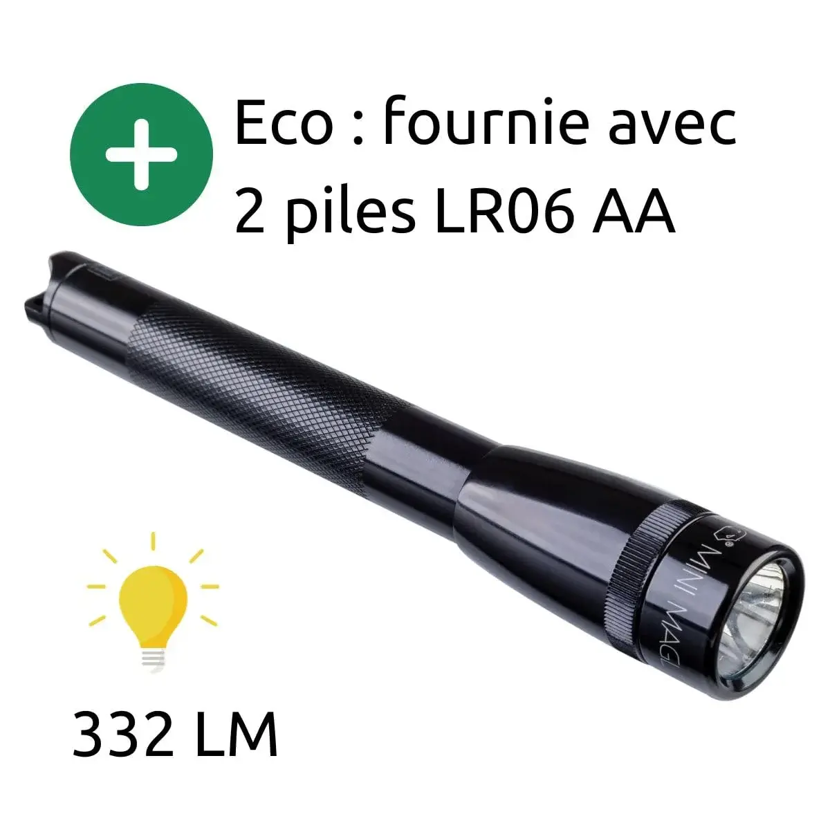 Maglite Mini PRO+ LED 2-Cell AA Flashlight with Holster, Black | 351 Lumens, 167.8mm (6.6 inches) - view 5
