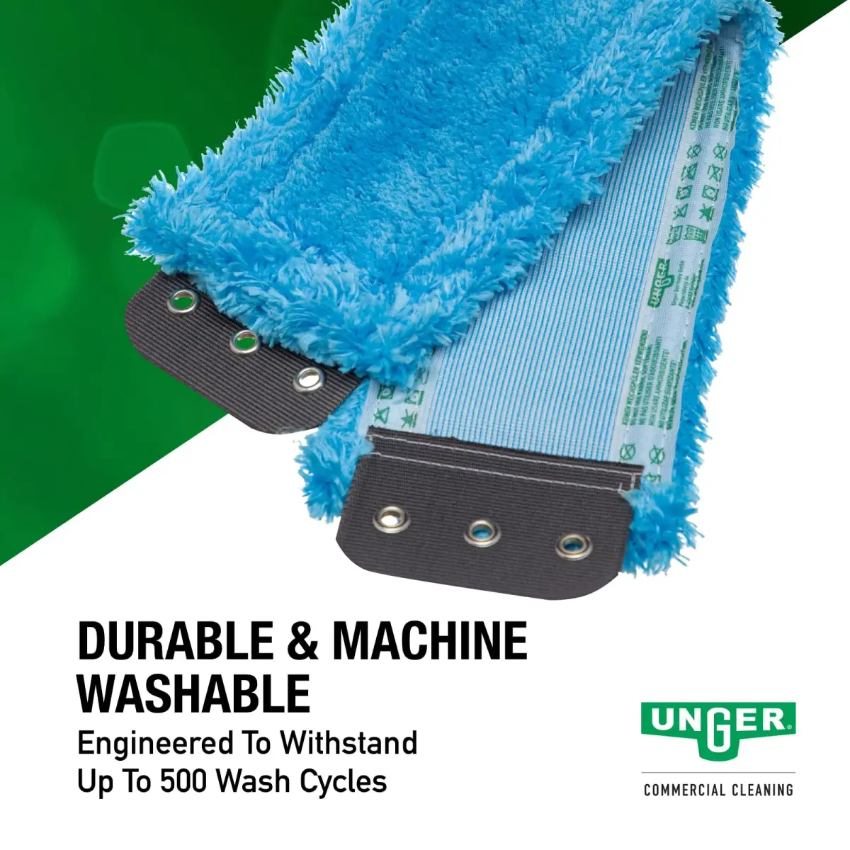 Unger SmartColor MicroMop 15.0 Blue 16" Microfiber Mop Pad | Heavy-Duty Cleaning for Grout Lines - view 4