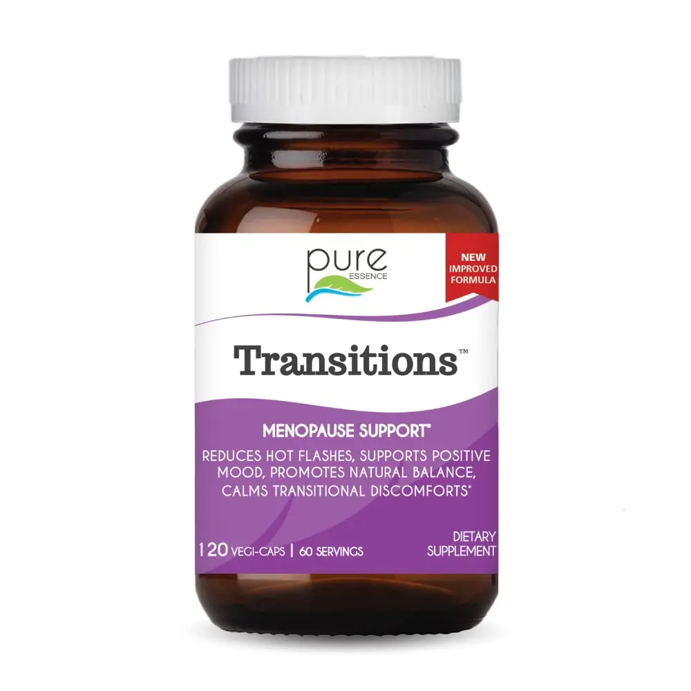 Pure Essence Labs Transitions Vitamins for Women 120 Capsules | Menopause Relief & Hormone Balance - main product image