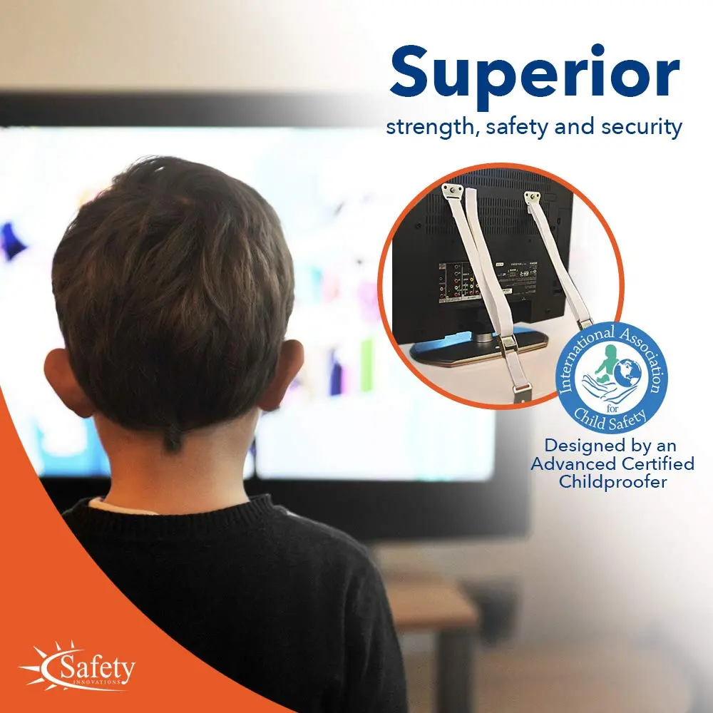 Safety Innovations Heavy Duty TV and Furniture Straps 36 Inch | Anti Tip Furniture Anchors for Child Safety (en_US) - view 2