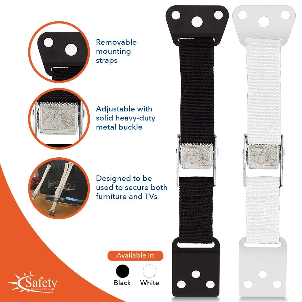 Safety Innovations Heavy Duty TV and Furniture Straps 36 Inch | Anti Tip Furniture Anchors for Child Safety (en_US) - view 4