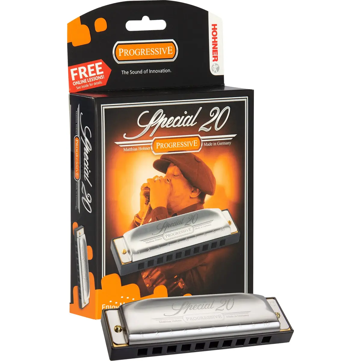 Hohner Special 20 Harmonica, 10 Holes Major C Bundle with Hard Case & Juliet Music Polishing Cloth | German Quality Craftsmanship - view 2
