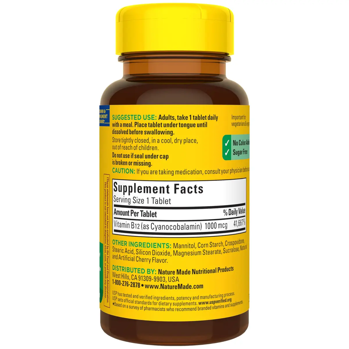 Nature Made Vitamin B12 1000 mcg Fast Dissolve Tablets | Sugar Free, 50 Count, Sublingual for Energy & Mood Support - view 9