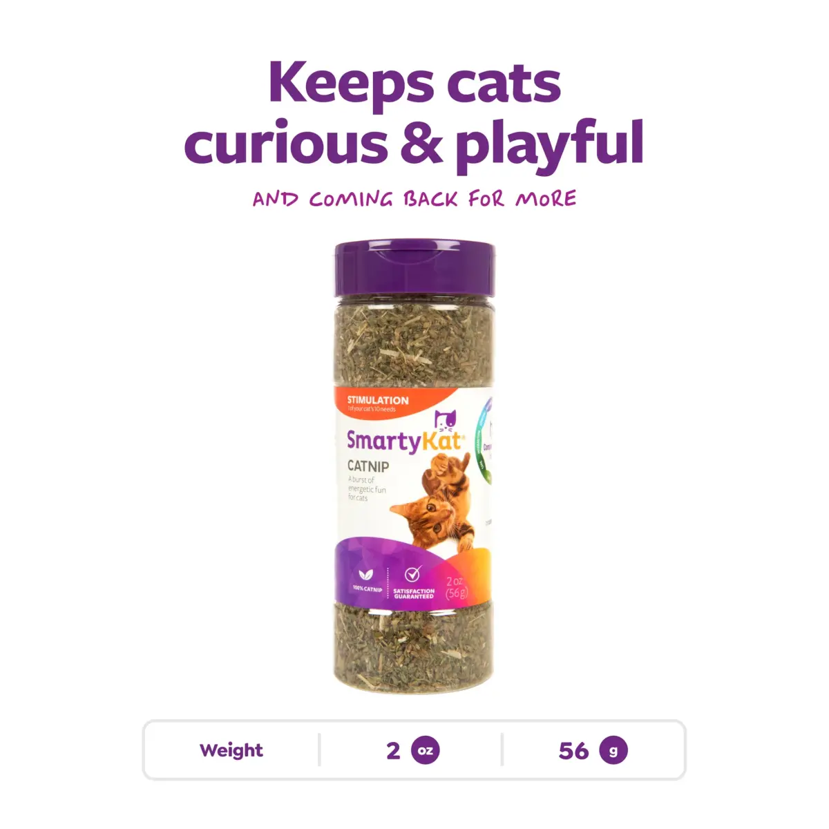 SmartyKat Natural Pure & Potent Catnip Attractant 2 oz (56.7 g) | Stimulating Training Aid for Cats & Kittens - view 3