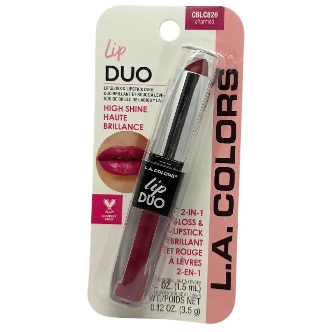 L.A. COLORS Lip Gloss & Lipstick Duo, Charmed, 29.57ml (1 Fl Oz) | Natural Color & High Shine - main product image