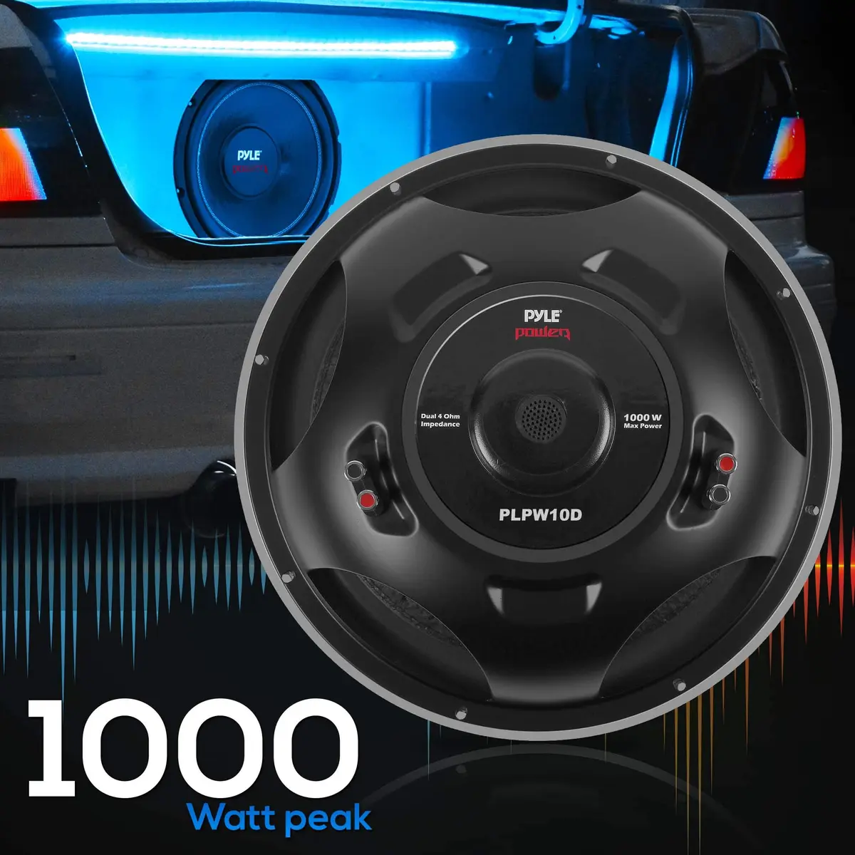 Pyle 10" Car Audio Subwoofer 1000 Watt | High Power Bass & 4 Ohm Impedance - view 2