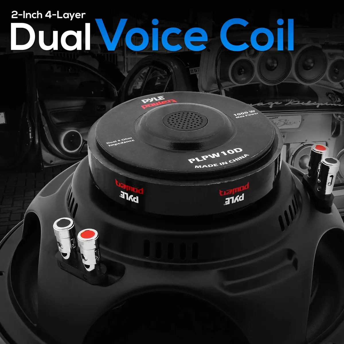 Pyle 10" Car Audio Subwoofer 1000 Watt | High Power Bass & 4 Ohm Impedance - view 3