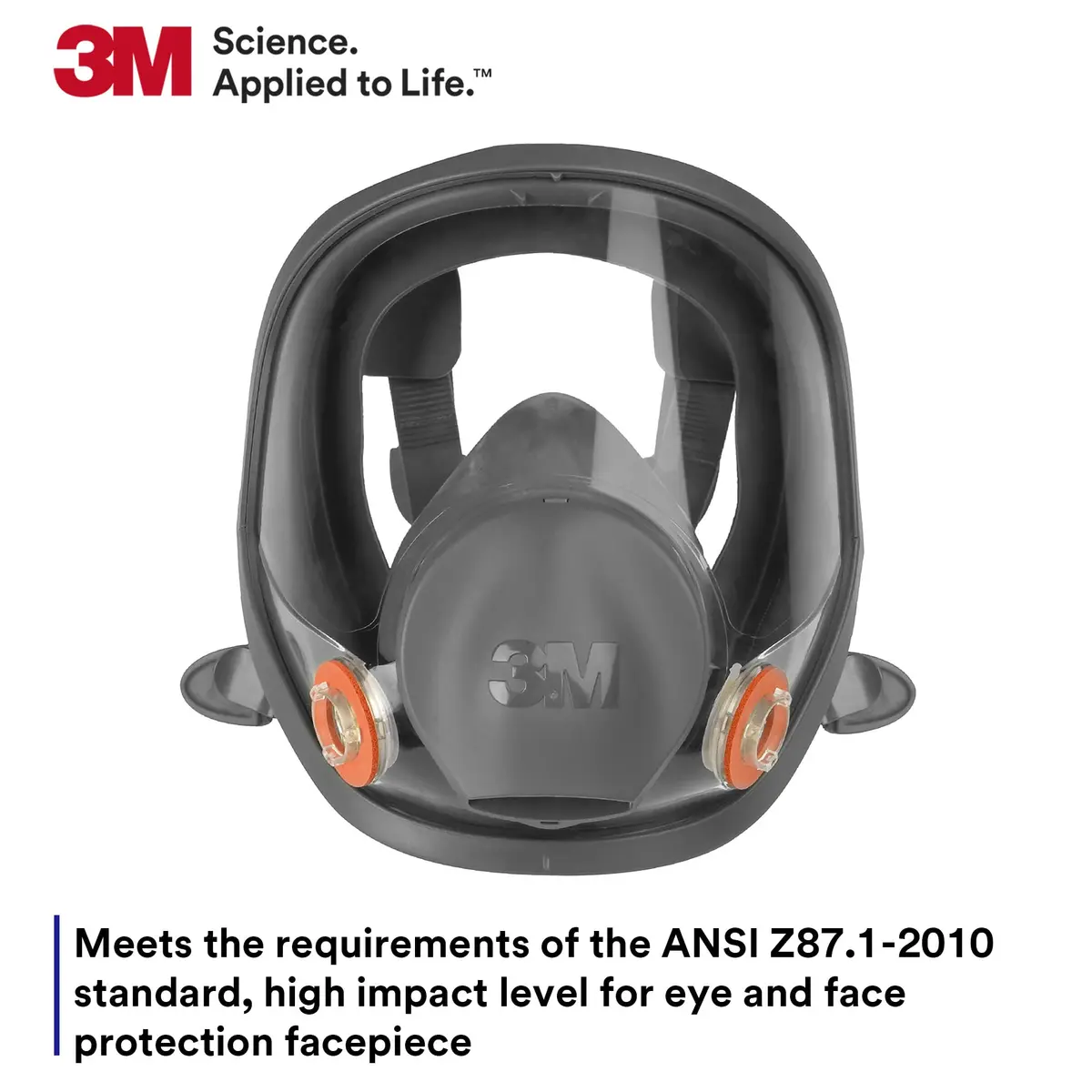 3M Full Facepiece Reusable Respirator 6800 | NIOSH Approved, Medium Fit, Large Lens, Silicone Seal - view 5