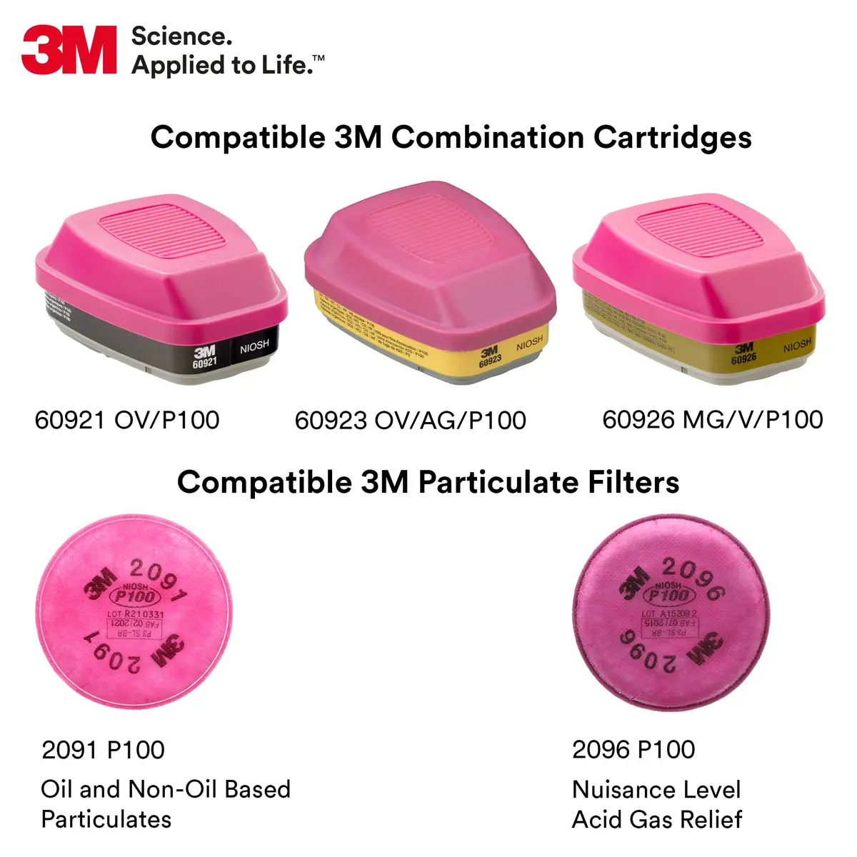 3M Full Facepiece Reusable Respirator 6800 | NIOSH Approved, Medium Fit, Large Lens, Silicone Seal - view 8