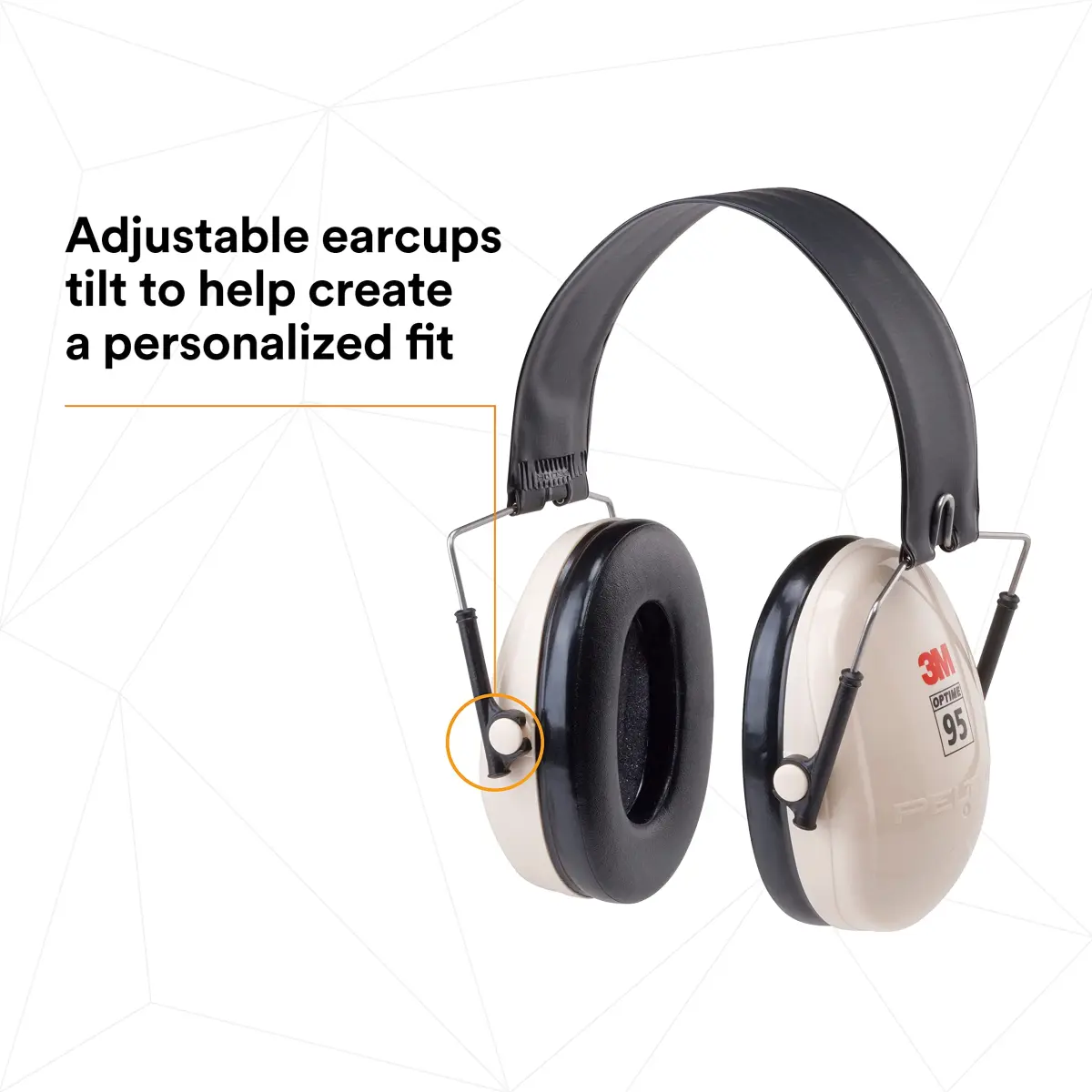 3M PELTOR Optime 95 Earmuffs, Behind-the-Head, 21 dB NRR, 78 oz (2.22 kg) | Industrial Hearing Protection - view 5