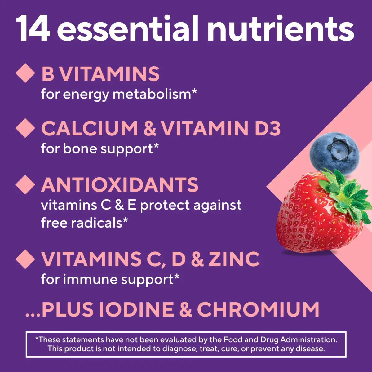 Vitafusion Women's Multivitamin Gummy Berry Flavor | Gluten and Dairy Free Supplement - view 6
