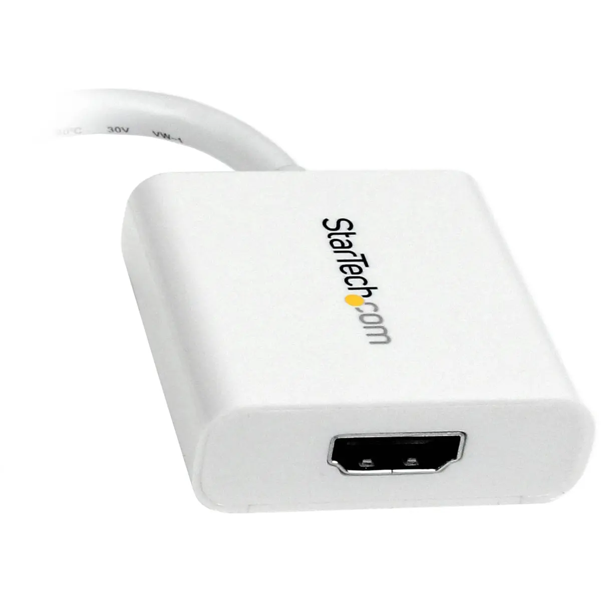 StarTech.com Passive Mini DP to HDMI Adapter, 12.5 cm (5 in) Cable, White | Connect Mini DisplayPort to HDMI Displays - view 2