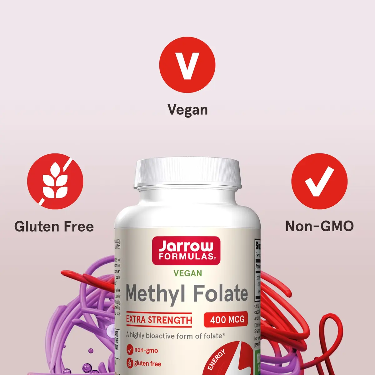 Jarrow Formulas Methyl Folate 400 mcg | Supports Cardiovascular & Neurologic Health (70-120 chars) - view 5