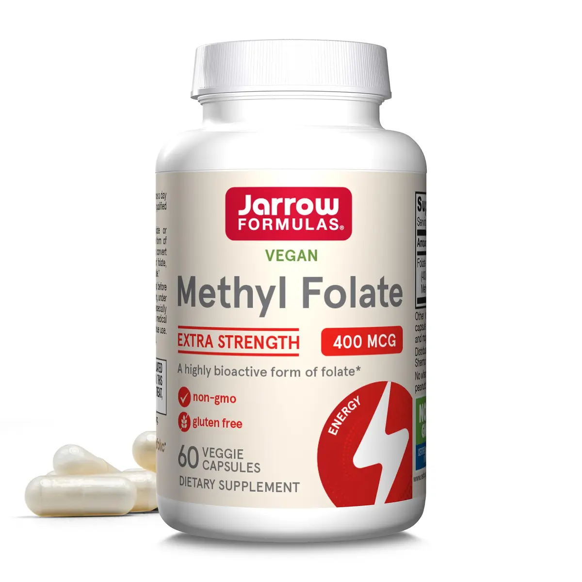 Jarrow Formulas Methyl Folate 400 mcg | Supports Cardiovascular & Neurologic Health (70-120 chars) - main product image