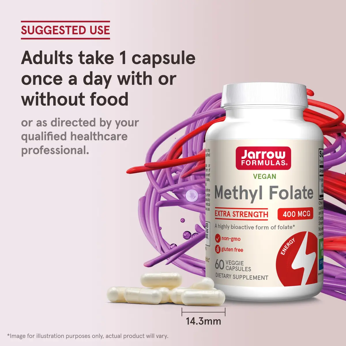Jarrow Formulas Methyl Folate 400 mcg | Supports Cardiovascular & Neurologic Health (70-120 chars) - view 7