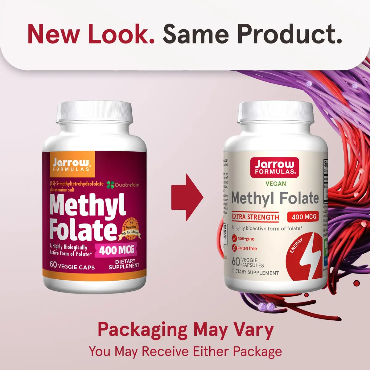 Jarrow Formulas Methyl Folate 400 mcg | Supports Cardiovascular & Neurologic Health (70-120 chars) - view 2