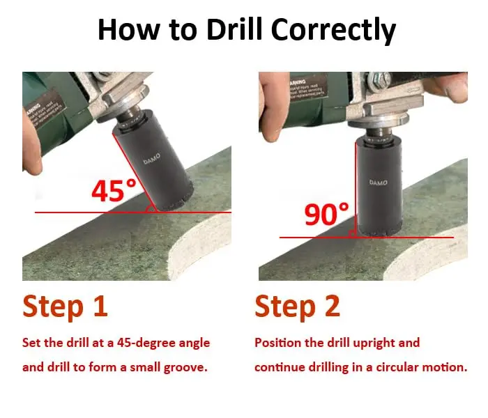 DAMO 2-1/2 inch Diamond Core Drill Bit for Porcelain, Ceramic, Tile, Quartzite, Granite, Marble, Stone & Brick | Vacuum Brazed Tech - view 4