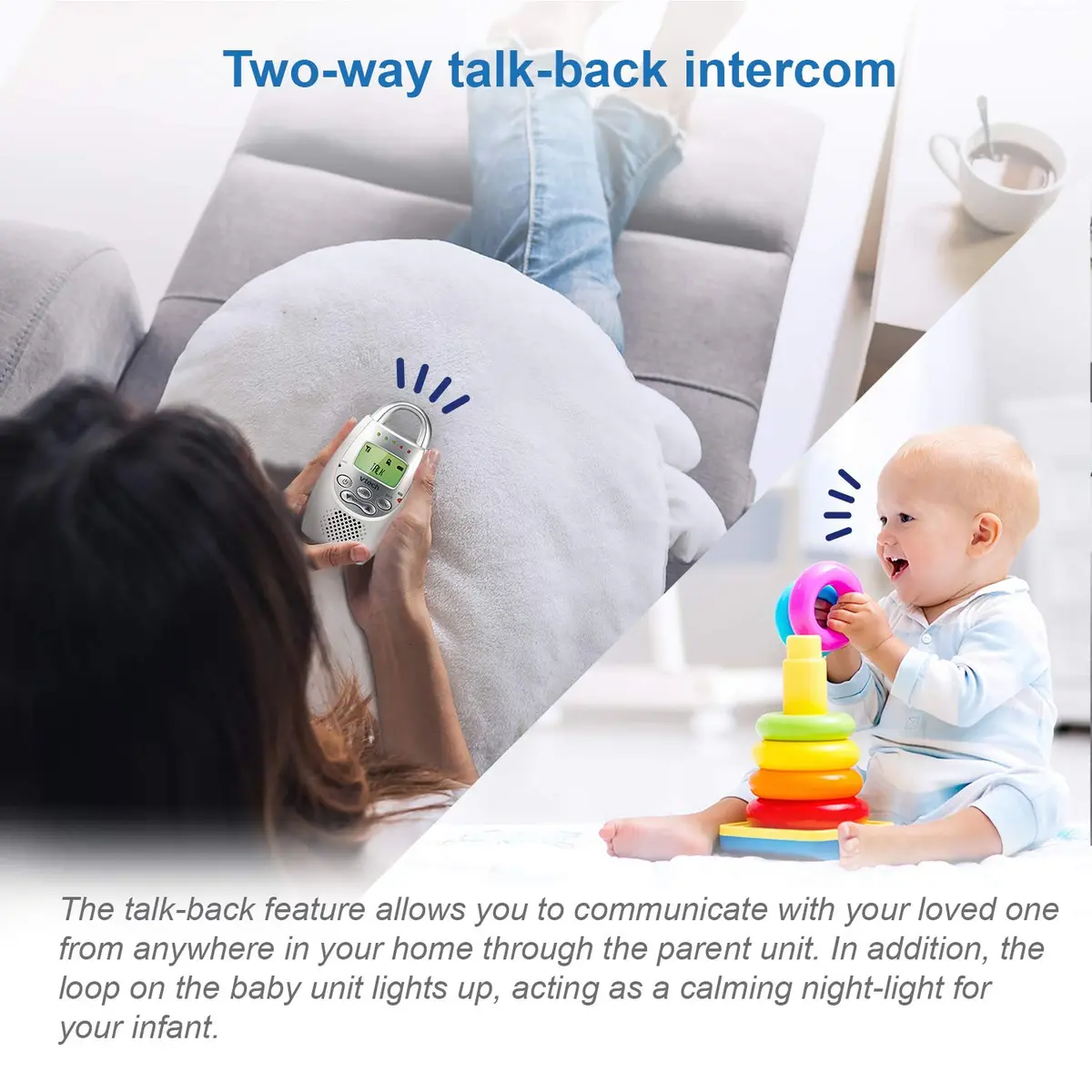 VTech Digital Audio Baby Monitor with 1,000 ft Range | Clear Sound & Night Light - view 7
