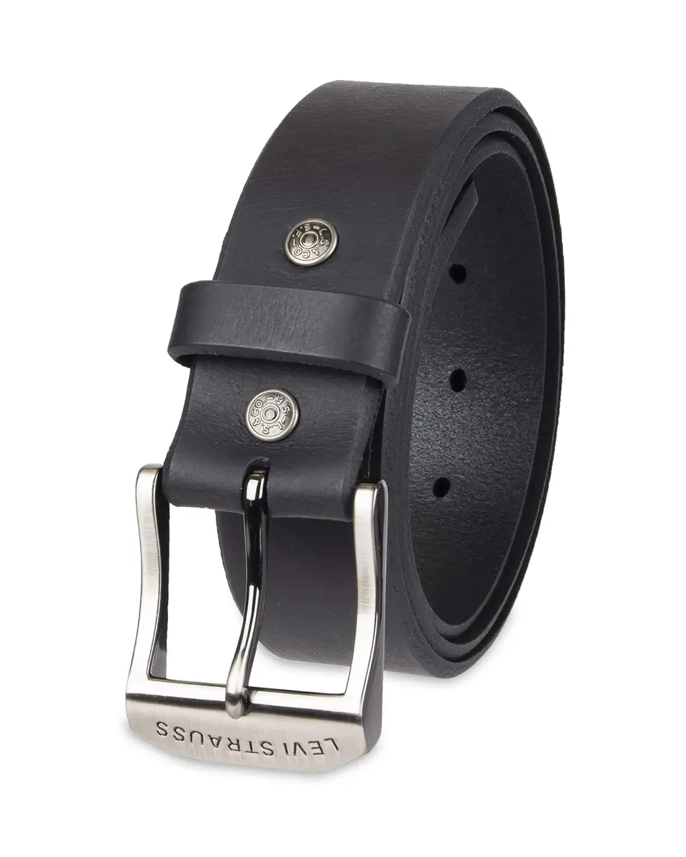 Levi's Men's 100% Leather Belt with Prong Buckle, Black, Size 50 | Classic Casual Leather Accessory - main product image