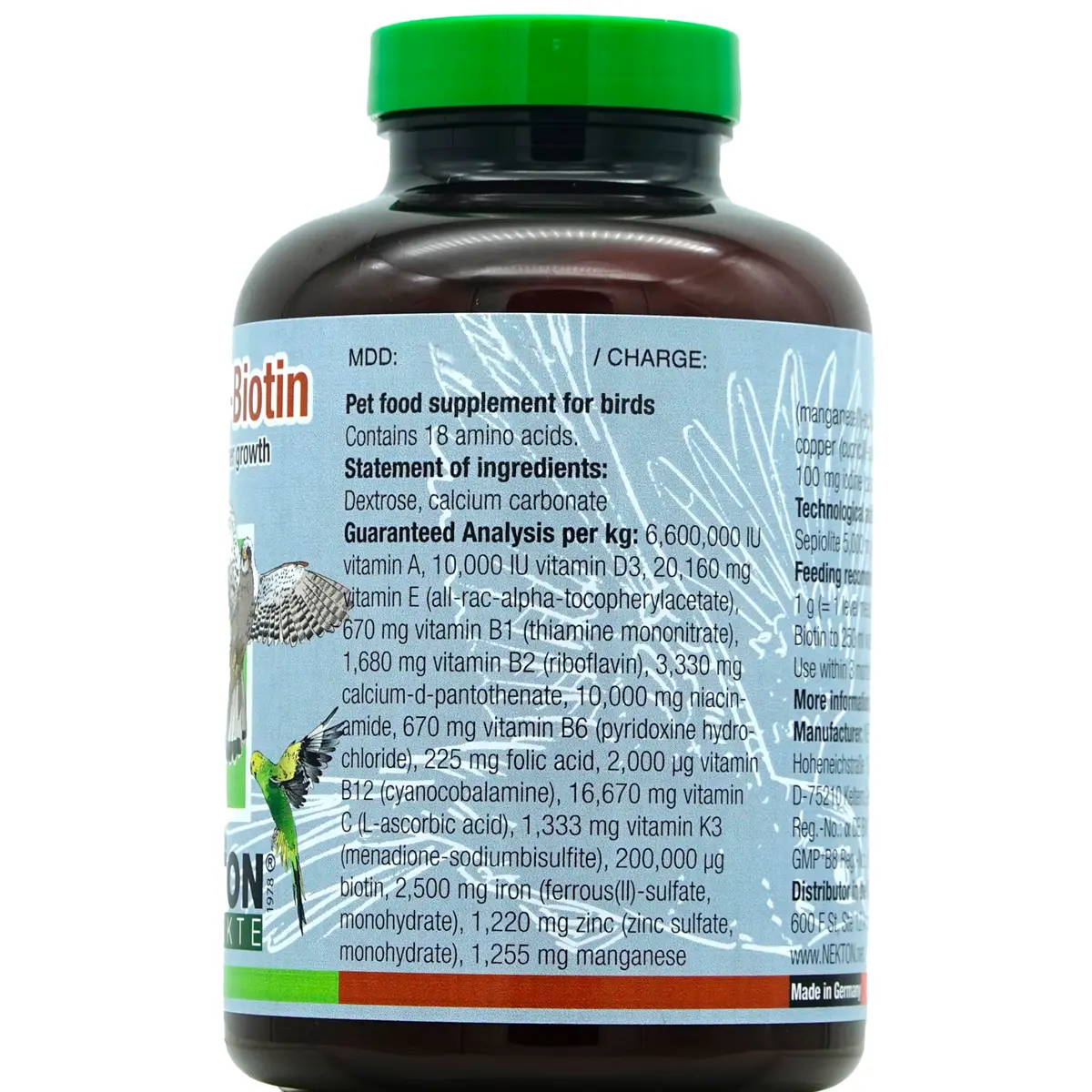 Nekton Biotin Bird Feathering Supplement 330g (11.64oz) | Promotes Healthy Plumage - view 2