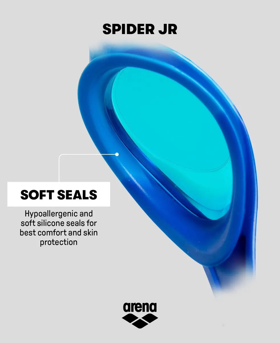 ARENA Unisex Youth Spider Junior Swim Goggles Ages 6-12 | Anti-Fog, No-Leak, Red/Smoke/Black - view 4