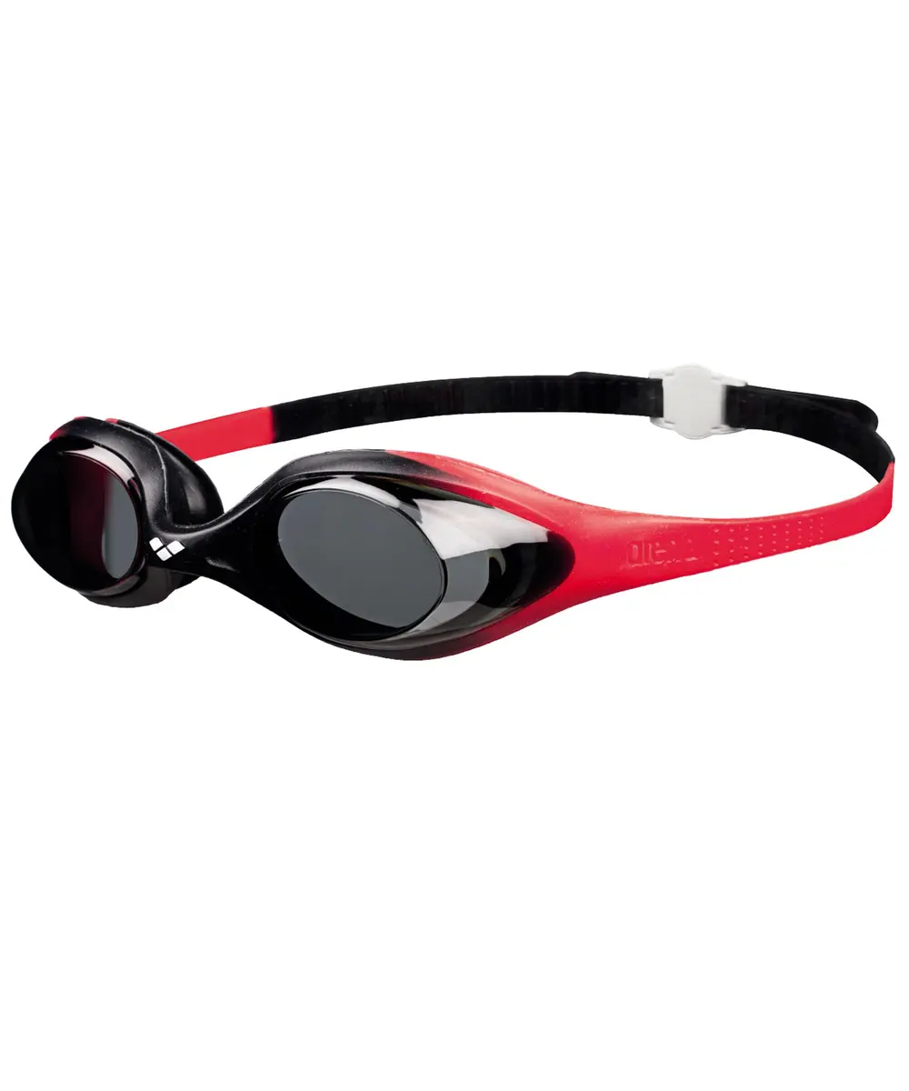 ARENA Unisex Youth Spider Junior Swim Goggles Ages 6-12 | Anti-Fog, No-Leak, Red/Smoke/Black - main product image