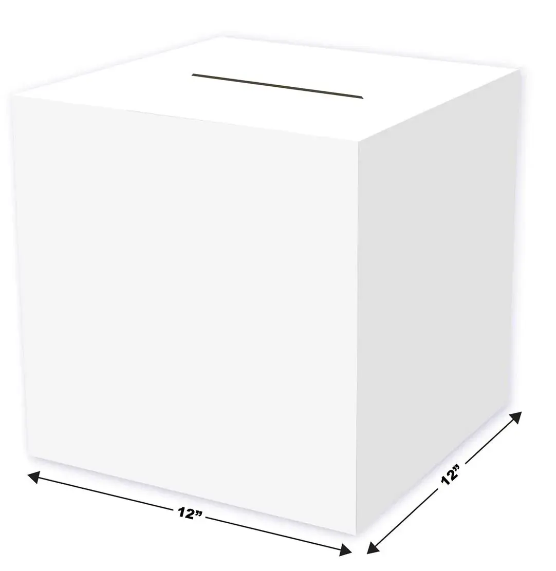 Beistle White All-Purpose Receiving Box 30.48cm x 30.48cm (12" x 12") | Card Collection Box for Events - view 2