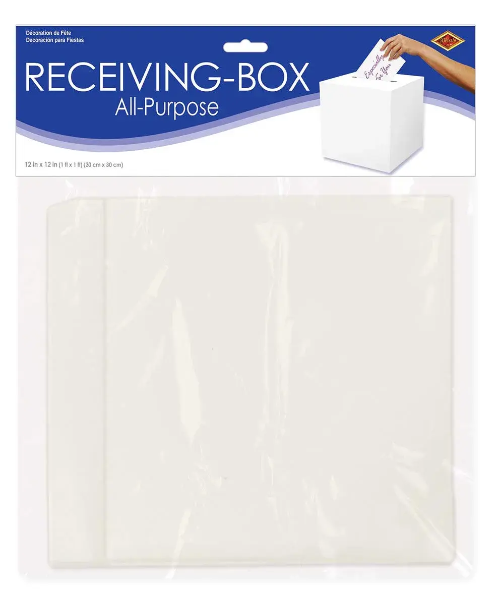 Beistle White All-Purpose Receiving Box 30.48cm x 30.48cm (12" x 12") | Card Collection Box for Events - view 4