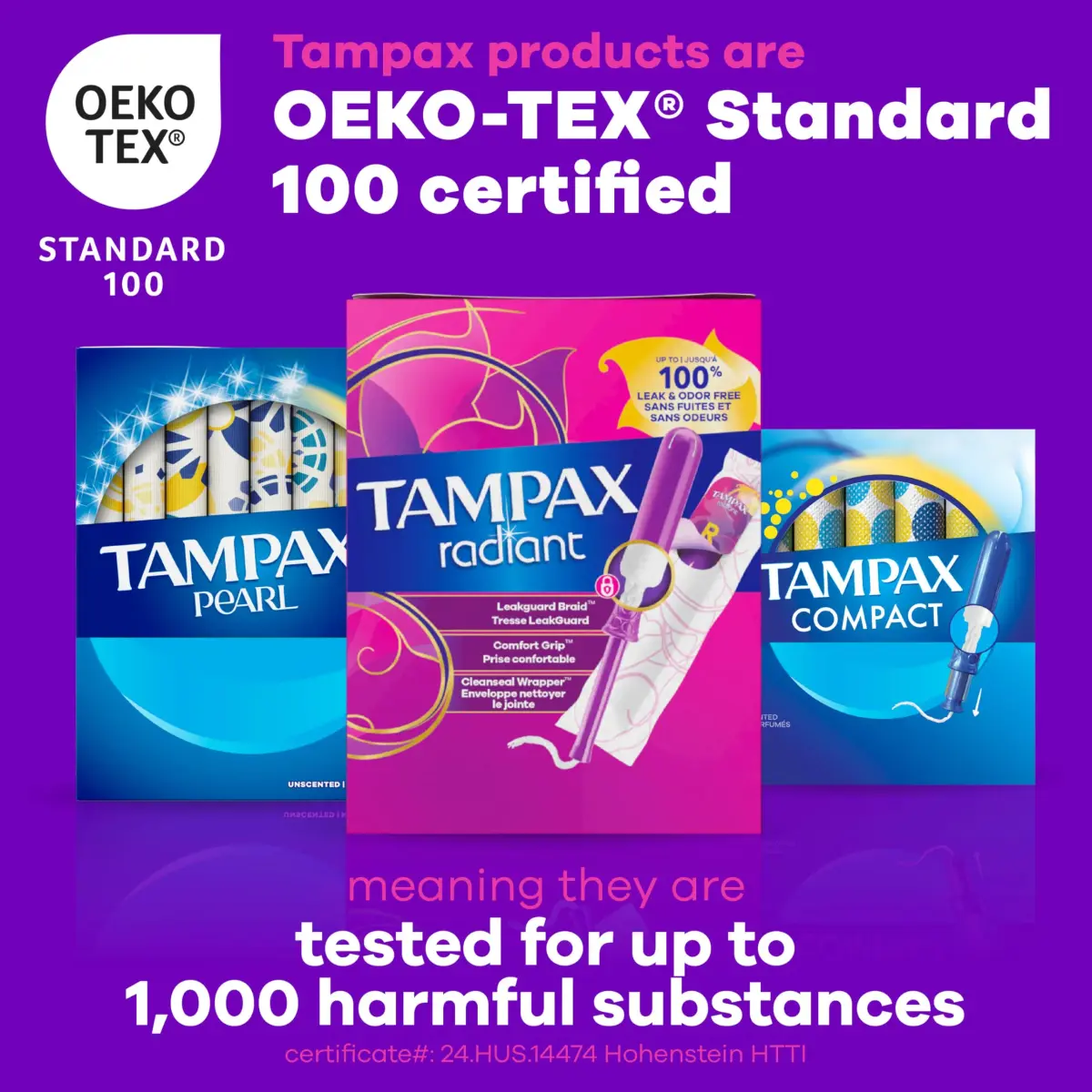 Tampax Radiant Tampons Super Absorbency with LeakGuard Braid Unscented 28 Count | Reliable Protection for Heavy Flow Days - view 8
