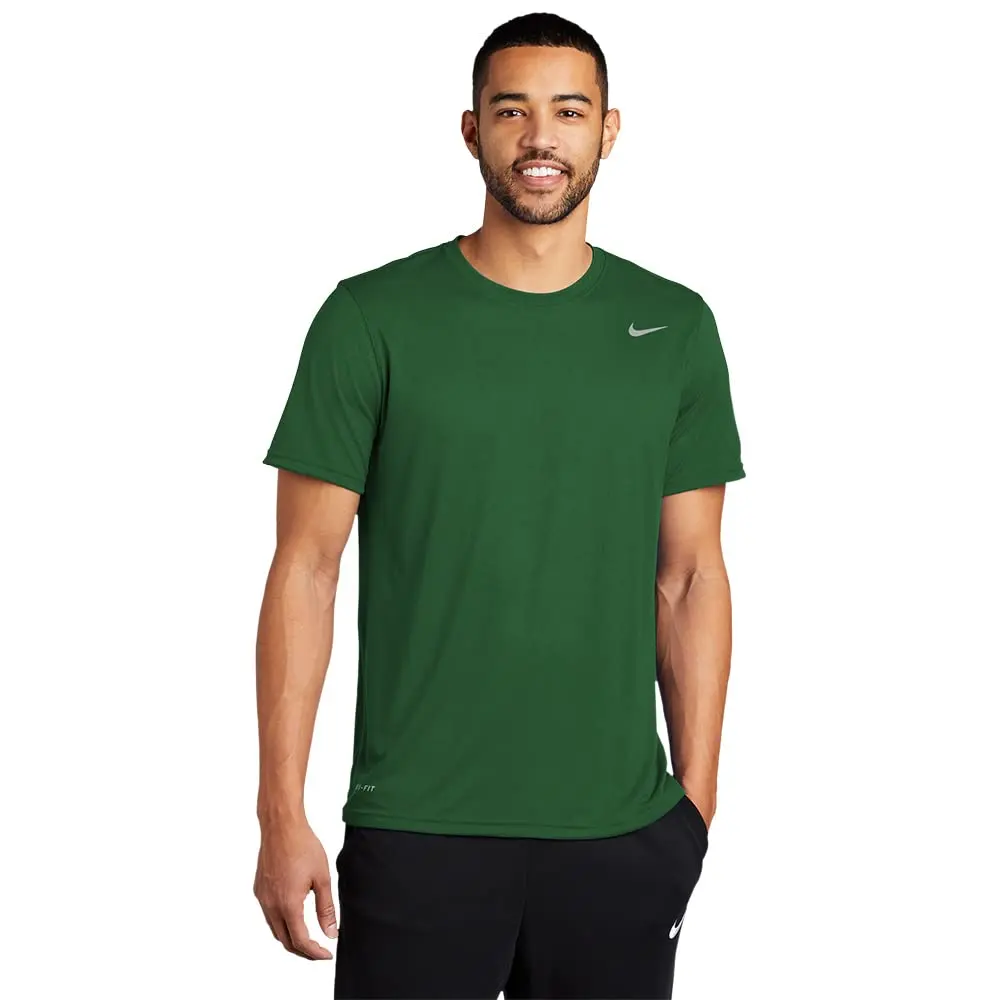 Nike Men's Legend Short Sleeve Tee, Dark Green, L | Moisture-Wicking Dri-FIT Fabric for Active Men - main product image