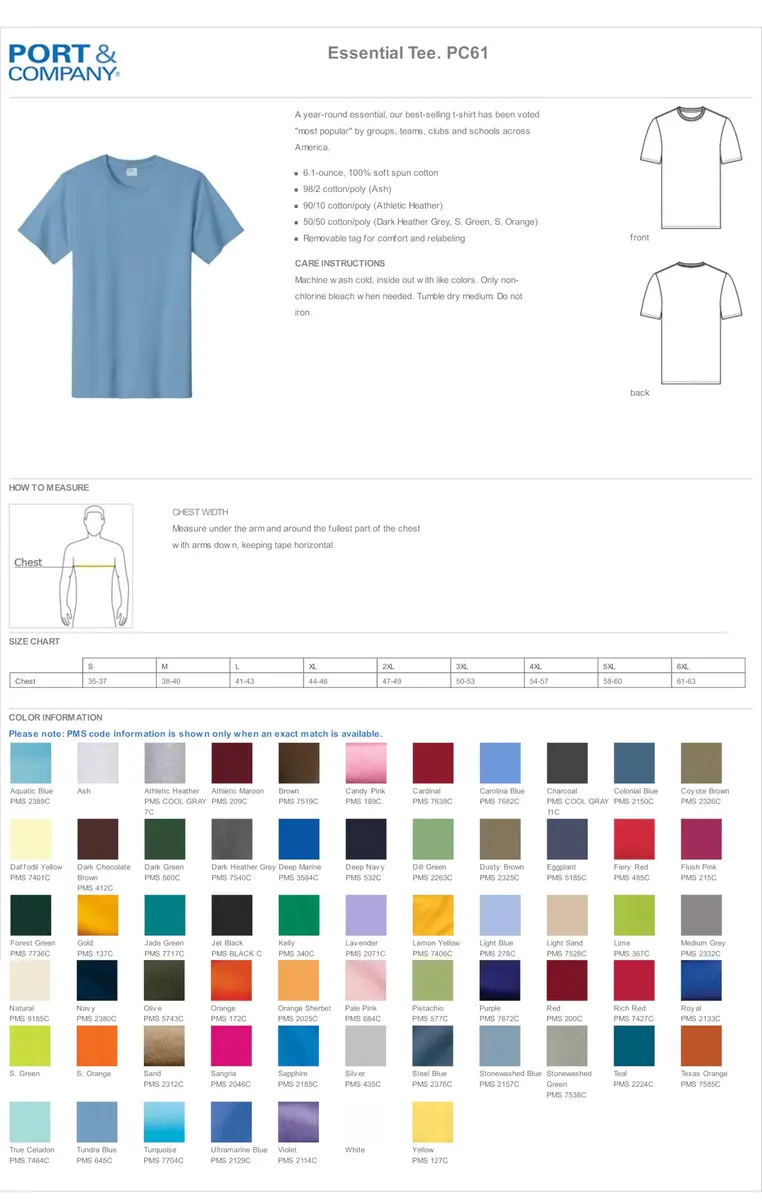Port & Company Essential Heavyweight Cotton T-Shirt 5XL Athletic Maroon | Breathable & Durable - view 8