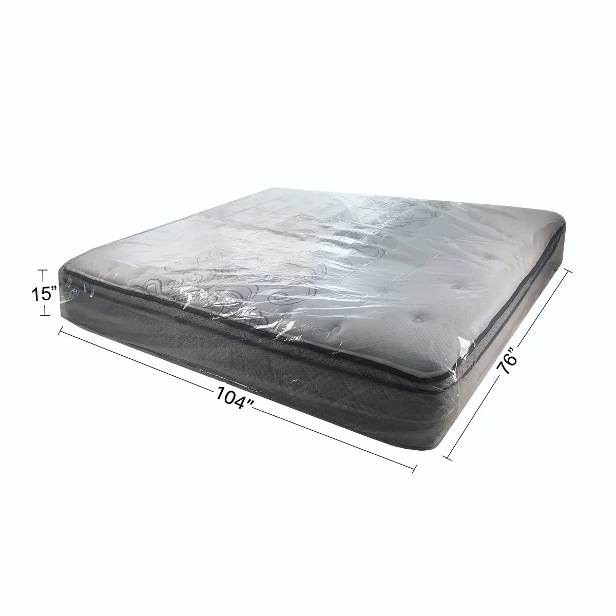 UBOXES King Size Mattress Cover/Bag 76x15x104 in | Clear Plastic Ventilated Mattress Protector - view 3