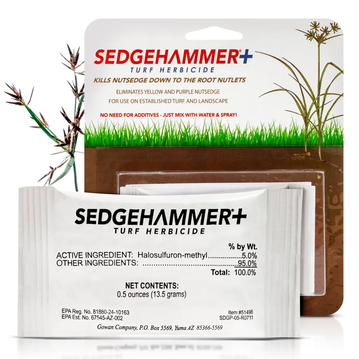 SEDGEHAMMER Sedgehammer Plus Turf Herbicide 13.5g | Nutsedge Killer for Lawns, Selective Weed Control - main product image